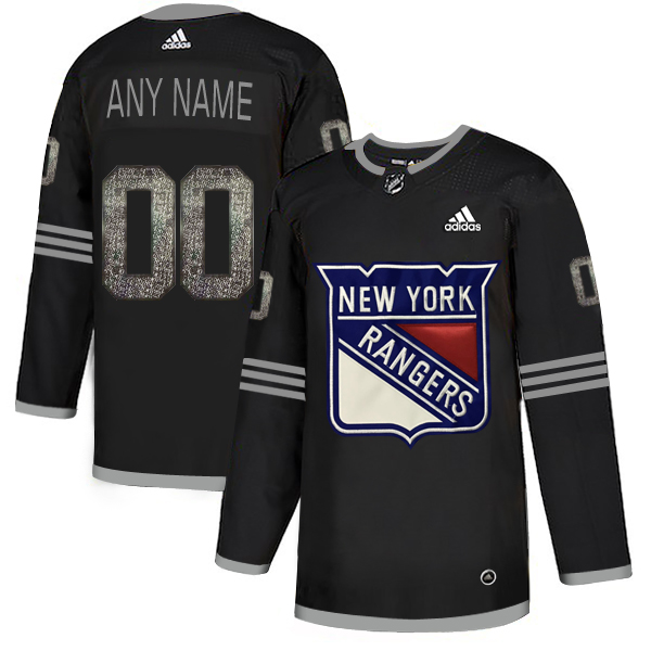 Men's Adidas Rangers Personalized Authentic Black Classic NHL Jersey