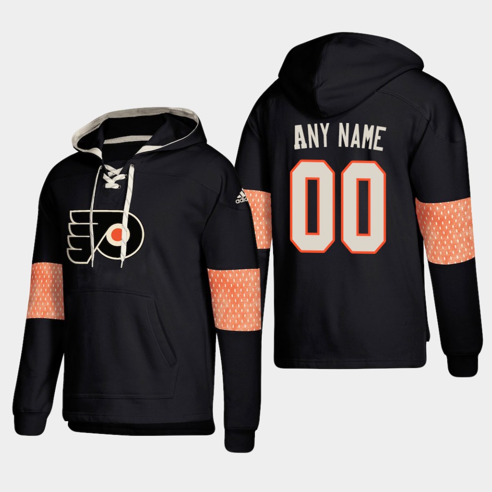 Philadelphia Flyers Personalized Lace-Up Pullover Hoodie Black