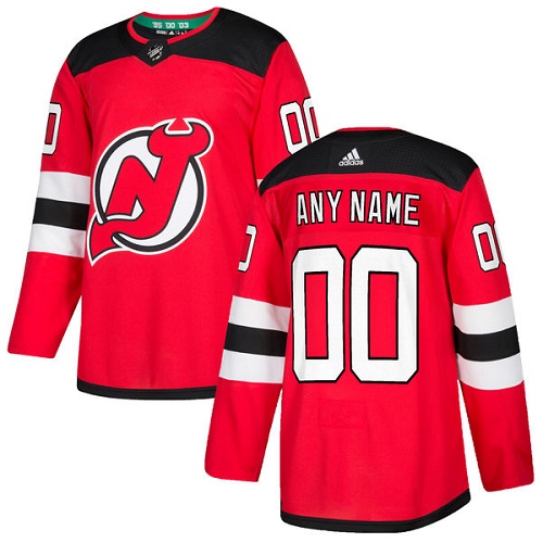 Men's Adidas Devils Personalized Authentic Red Home NHL Jersey