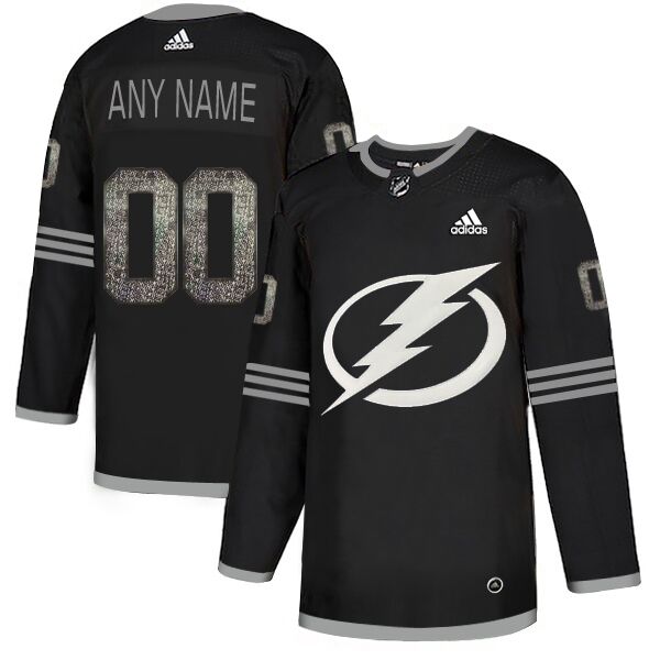 Men's Adidas Lightning Personalized Authentic Black Classic NHL Jersey