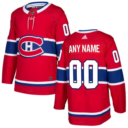 Men's Adidas Canadiens Personalized Authentic Red Home NHL Jersey