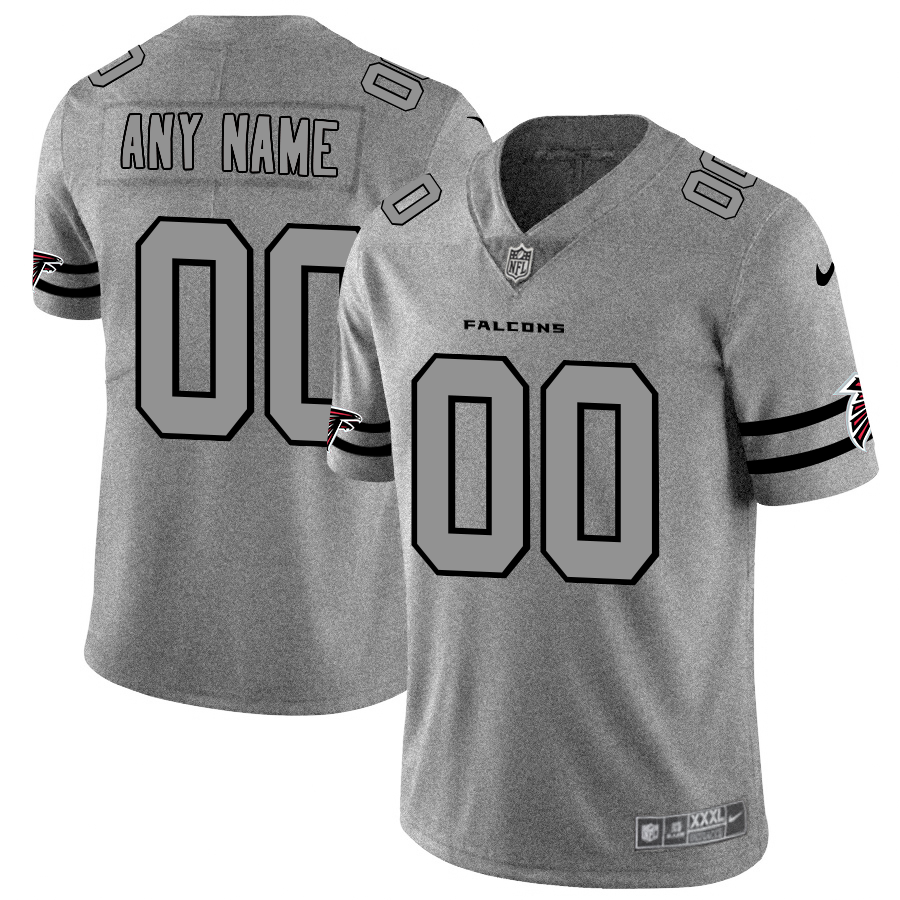 Atlanta Falcons Custom Men's Nike Gray Gridiron II Vapor Untouchable Limited NFL Jersey