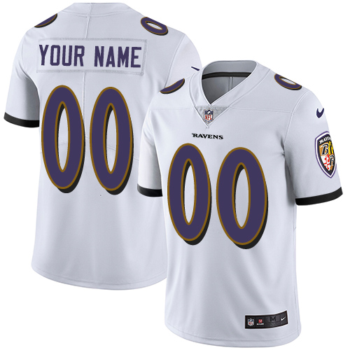Nike Baltimore Ravens Customized White Stitched Vapor Untouchable Limited Youth NFL Jersey