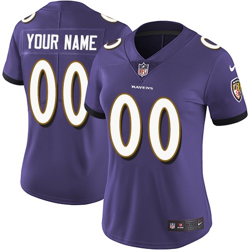 Nike Baltimore Ravens Customized Purple Team Color Stitched Vapor Untouchable Limited Women's NFL Jersey