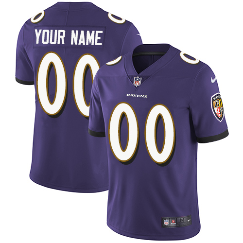 Nike Baltimore Ravens Customized Purple Team Color Stitched Vapor Untouchable Limited Youth NFL Jersey
