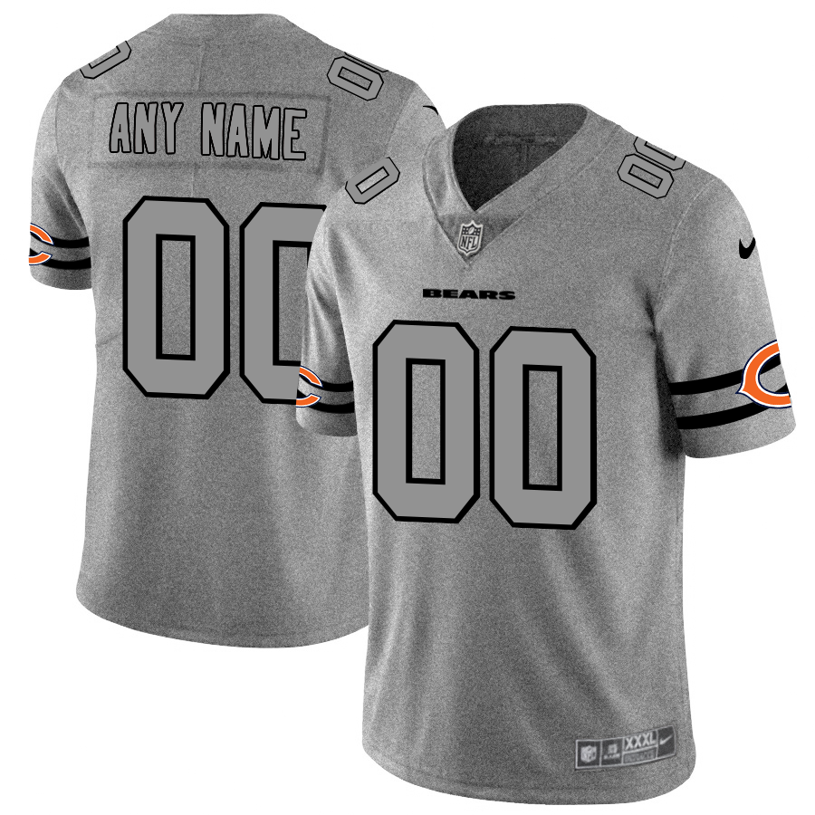 Chicago Bears Custom Men's Nike Gray Gridiron II Vapor Untouchable Limited NFL Jersey
