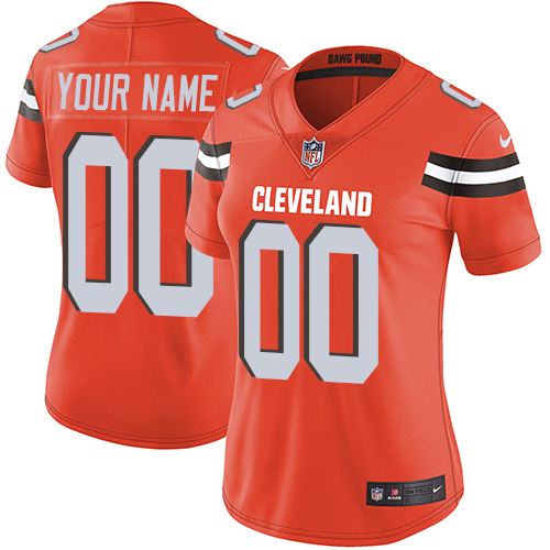 Nike Cleveland Browns Customized Orange Alternate Stitched Vapor Untouchable Limited Women's NFL Jersey