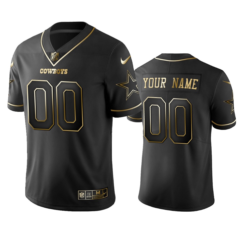 Nike Cowboys Custom Black Golden Limited Edition Stitched NFL Jersey