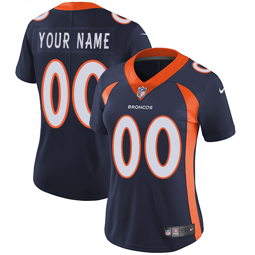 Nike Denver Broncos Customized Navy Blue Alternate Stitched Vapor Untouchable Limited Women's NFL Jersey