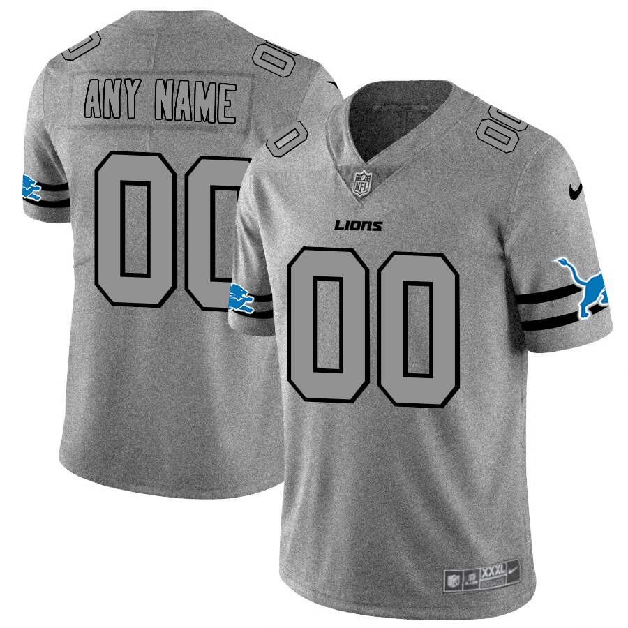 Detroit Lions Custom Men's Nike Gray Gridiron II Vapor Untouchable Limited NFL Jersey