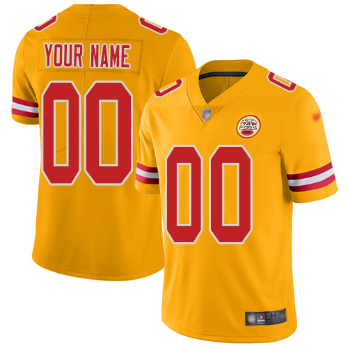 Nike Kansas City Chiefs Customized Gold Men's Stitched NFL Limited Inverted Legend Jersey