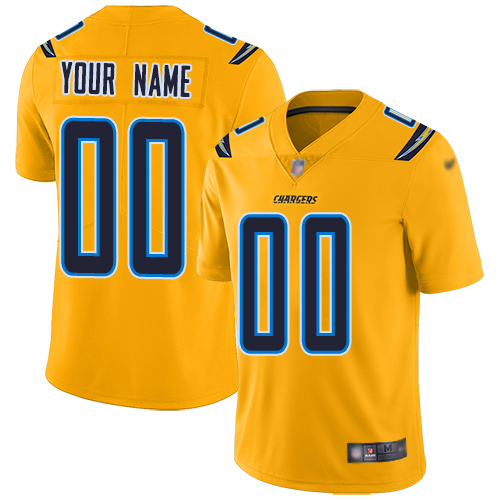 Nike Los Angeles Chargers Customized Gold Men's Stitched NFL Limited Inverted Legend Jersey