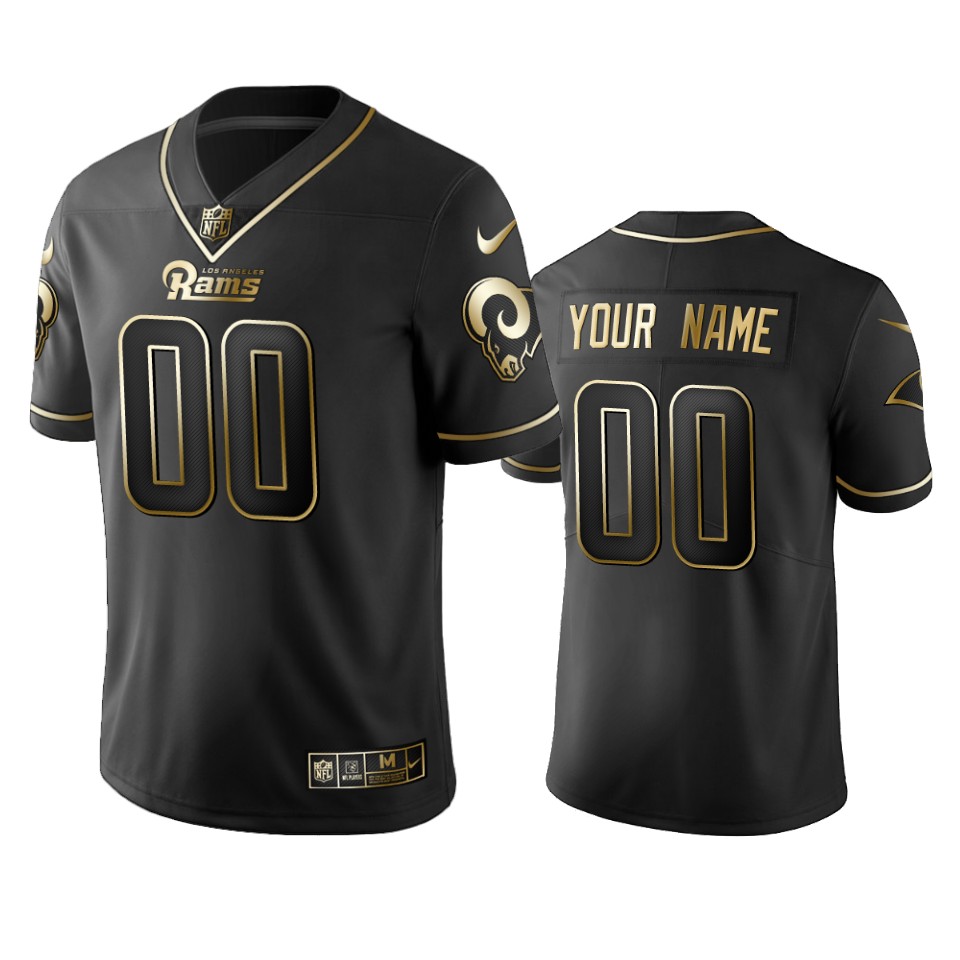Nike Rams Custom Black Golden Limited Edition Stitched NFL Jersey