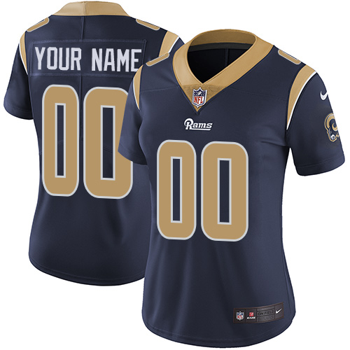 Nike Los Angeles Rams Customized Navy Blue Team Color Stitched Vapor Untouchable Limited Women's NFL Jersey