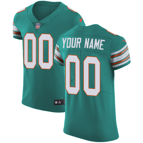 Nike Miami Dolphins Customized Aqua Green Alternate Stitched Vapor Untouchable Elite Men's NFL Jersey
