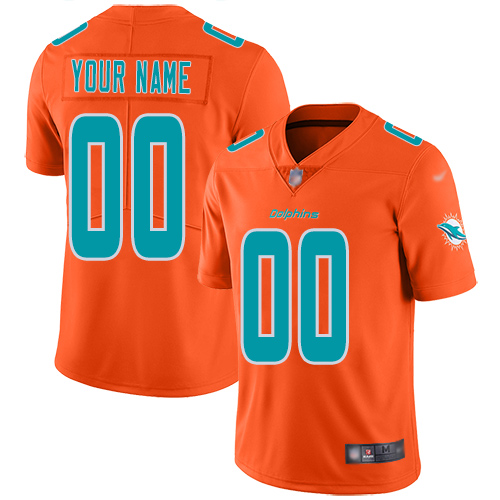 Nike Miami Dolphins Customized Orange Men's Stitched NFL Limited Inverted Legend Jersey