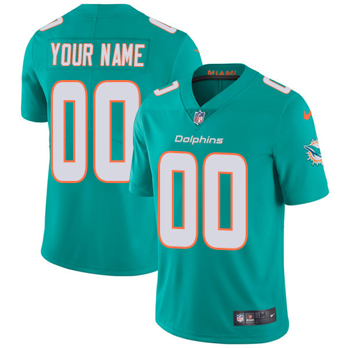Nike Miami Dolphins Customized Aqua Green Team Color Stitched Vapor Untouchable Limited Men's NFL Jersey