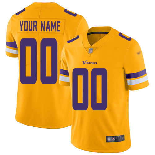 Nike Minnesota Vikings Customized Gold Men's Stitched NFL Limited Inverted Legend Jersey