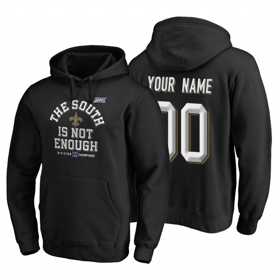 New Orleans Saints Custom 2019 NFC South Division Champions Black Cover Two Hoodie