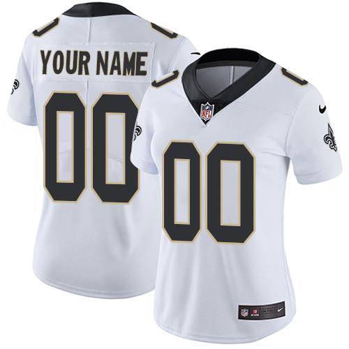 Nike New Orleans Saints Customized White Stitched Vapor Untouchable Limited Women's NFL Jersey
