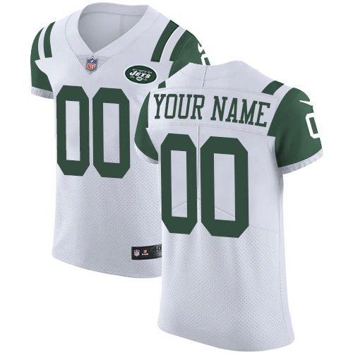 Nike New York Jets Customized White Stitched Vapor Untouchable Elite Men's NFL Jersey