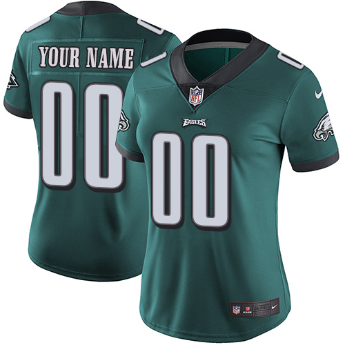 Nike Philadelphia Eagles Customized Midnight Green Team Color Stitched Vapor Untouchable Limited Women's NFL Jersey