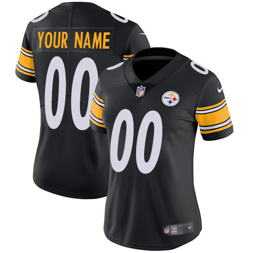 Nike Pittsburgh Steelers Customized Black Team Color Stitched Vapor Untouchable Limited Women's NFL Jersey