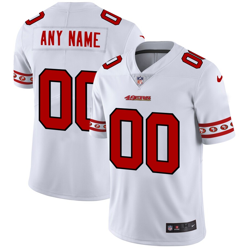 San Francisco 49ers Custom Nike White Team Logo Vapor Limited NFL Jersey