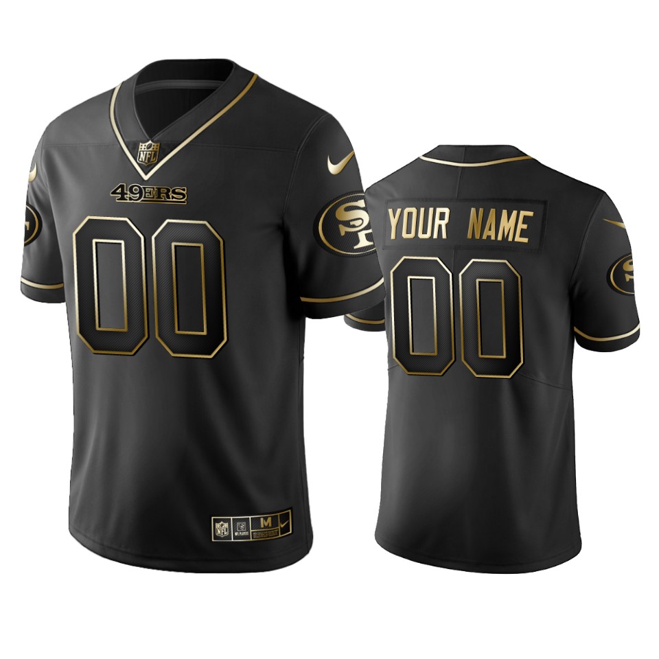 Nike 49ers Custom Black Golden Limited Edition Stitched NFL Jersey