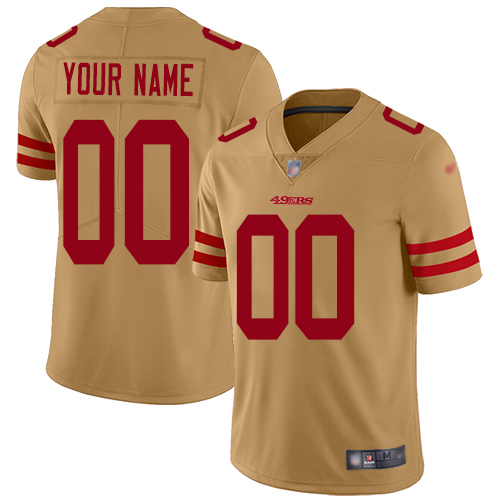 Nike San Francisco 49ers Customized Gold Men's Stitched NFL Limited Inverted Legend Jersey