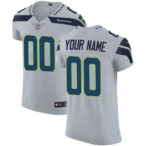Nike Seattle Seahawks Customized Grey Alternate Stitched Vapor Untouchable Elite Men's NFL Jersey