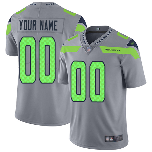Nike Seattle Seahawks Customized Gray Men's Stitched NFL Limited Inverted Legend Jersey