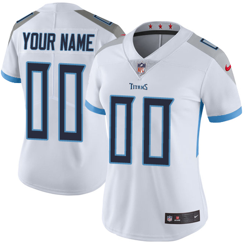 Nike Tennessee Titans Customized White Stitched Vapor Untouchable Limited Women's NFL Jersey