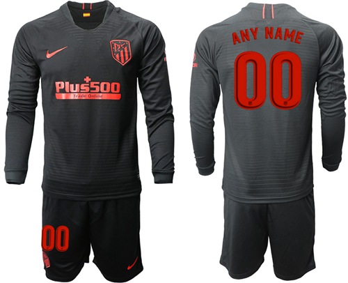 Atletico Madrid Personalized Away Long Sleeves Soccer Club Jersey