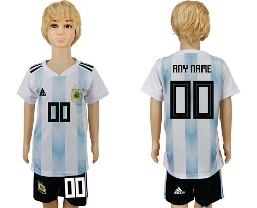 Argentina Personalized Home Kid Soccer Country Jersey
