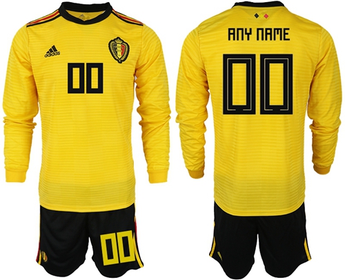 Belgium Personalized Away Long Sleeves Soccer Country Jersey