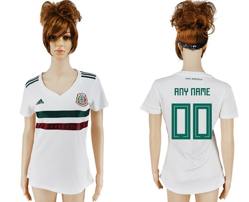 Women's Mexico Personalized Away Soccer Country Jersey