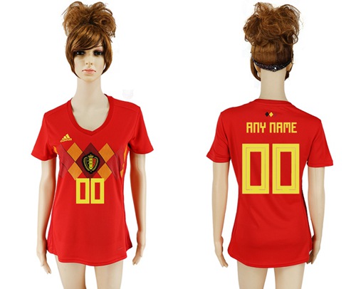 Women's Belgium Personalized Home Soccer Country Jersey