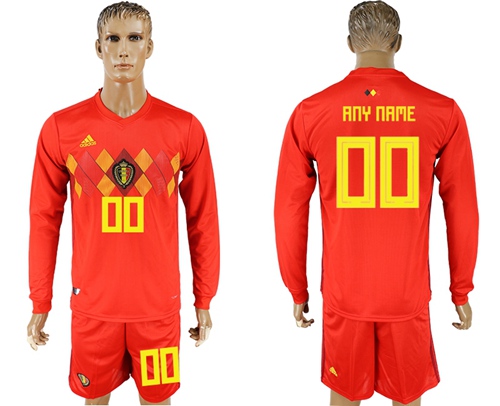 Belgium Personalized Home Long Sleeves Soccer Country Jersey