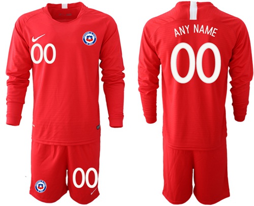 Chile Personalized Home Long Sleeves Soccer Country Jersey