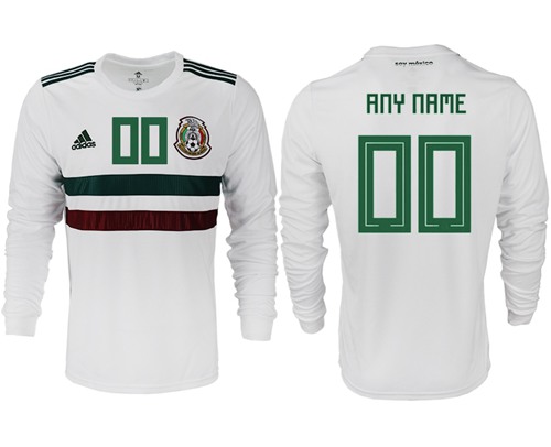 Mexico Personalized Away Long Sleeves Soccer Country Jersey