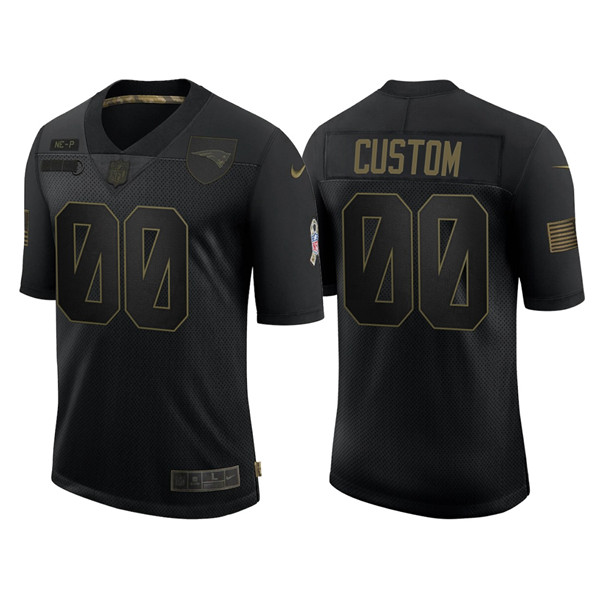 Men's New England Patriots 2020 Customize Black Salute To Service Limited Stitched Jersey