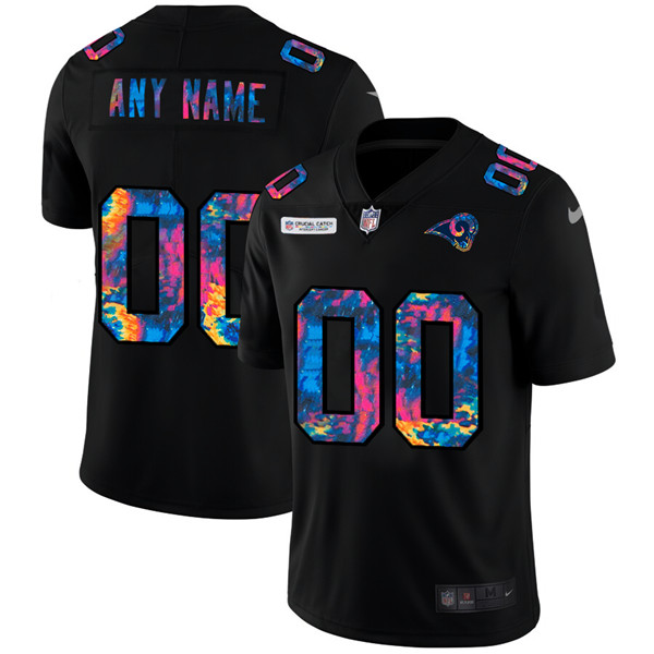 Men's Los Angeles Rams 2020 ACTIVE PLAYER Customize Black Crucial Catch Limited Stitched Jersey