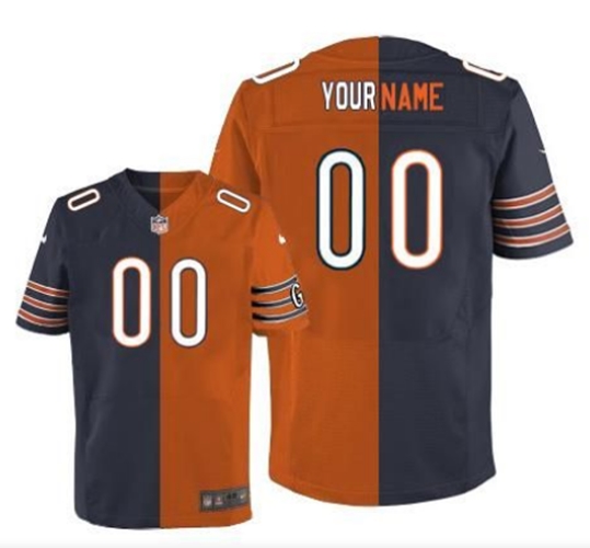 Chicago Bears Customized Navy Blue & Orange Stitched Vapor Untouchable Limited Men's Jersey