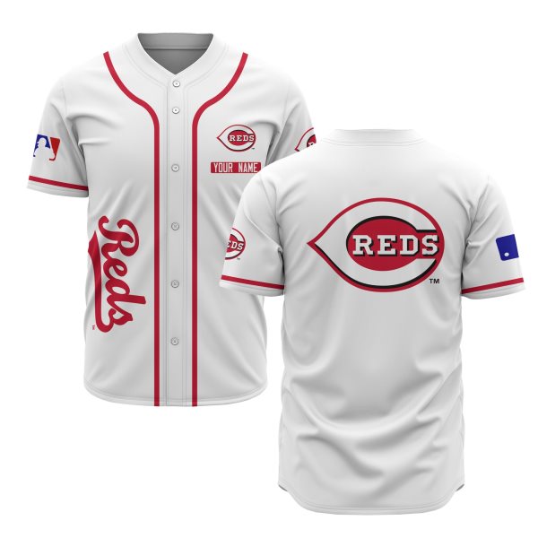 MLB Cincinnati Reds White Baseball Customized Men Jersey