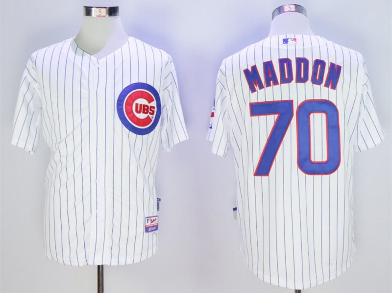 MLB Cubs 70 Joe Maddon White Cool Base Men Jersey