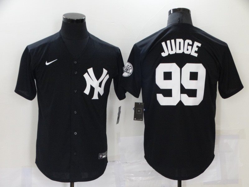 MLB Yankees 99 Aaron Judge Black Throwback Men Jersey