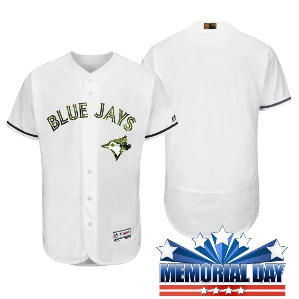 MLB Blue Jays Memorial Day White Camo Flexbase Men Jersey
