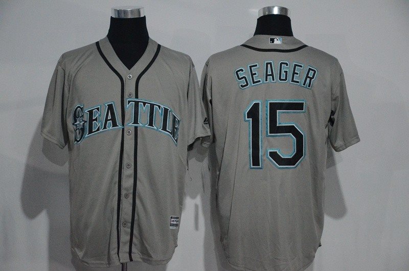 MLB Mariners 15 Kyle Seager Grey New Cool Base Men Jersey