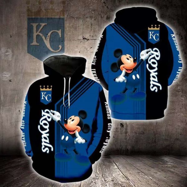 MLB Kansas City Royals Disney Mickey Mouse Pullover Hoodies